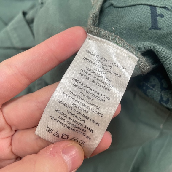 We The Free People Ridley Wide Leg Barrel Pants XL Oversized Slouchy Green NWT # - Picture 5 of 9